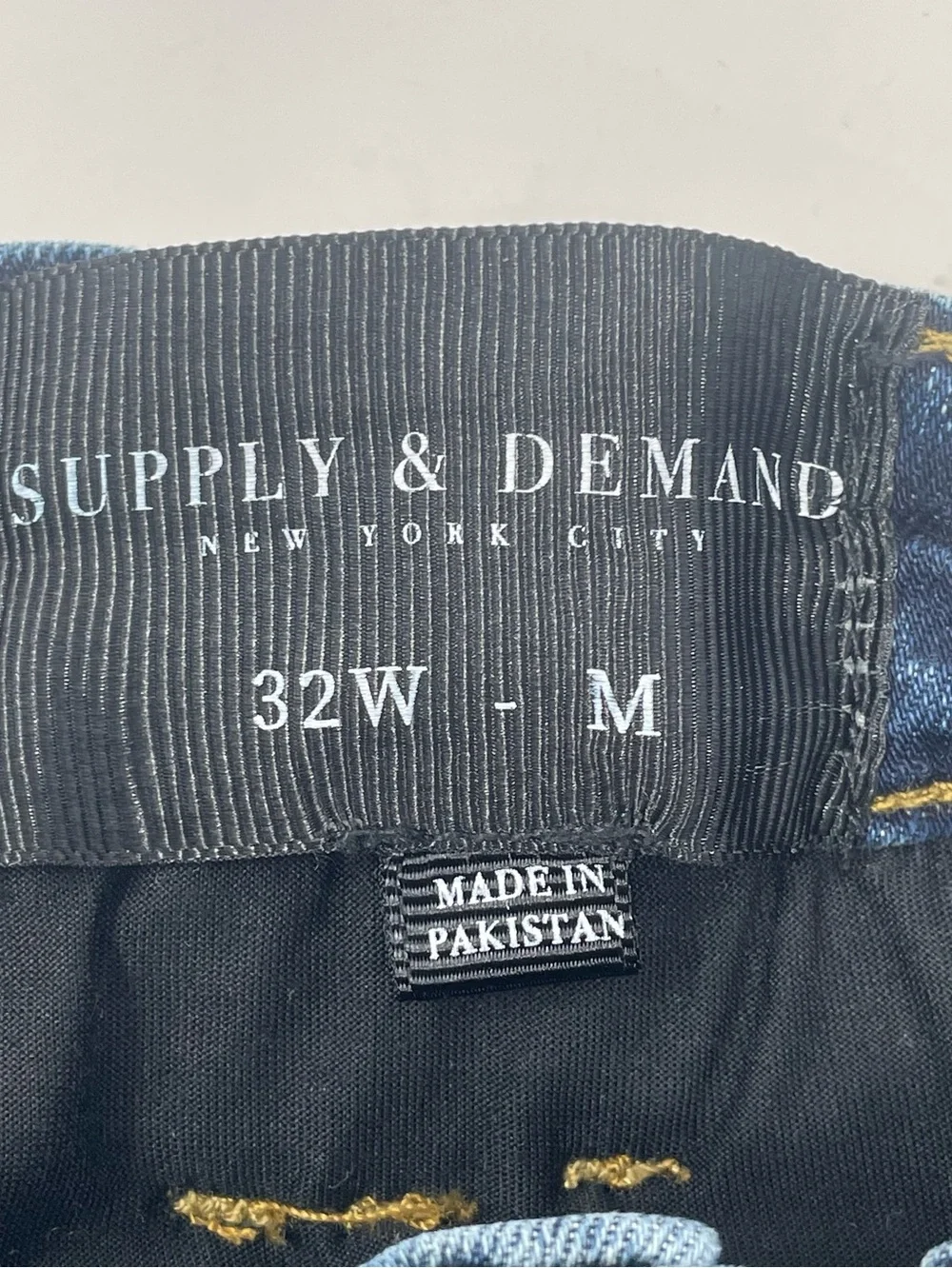 Supply & Demand Men’s Distressed Biker Denim Shorts Size 32W Blue Zipper Pockets